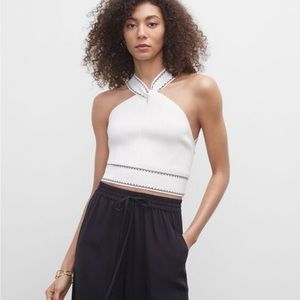 Club Monaco Open-back Halter knit top